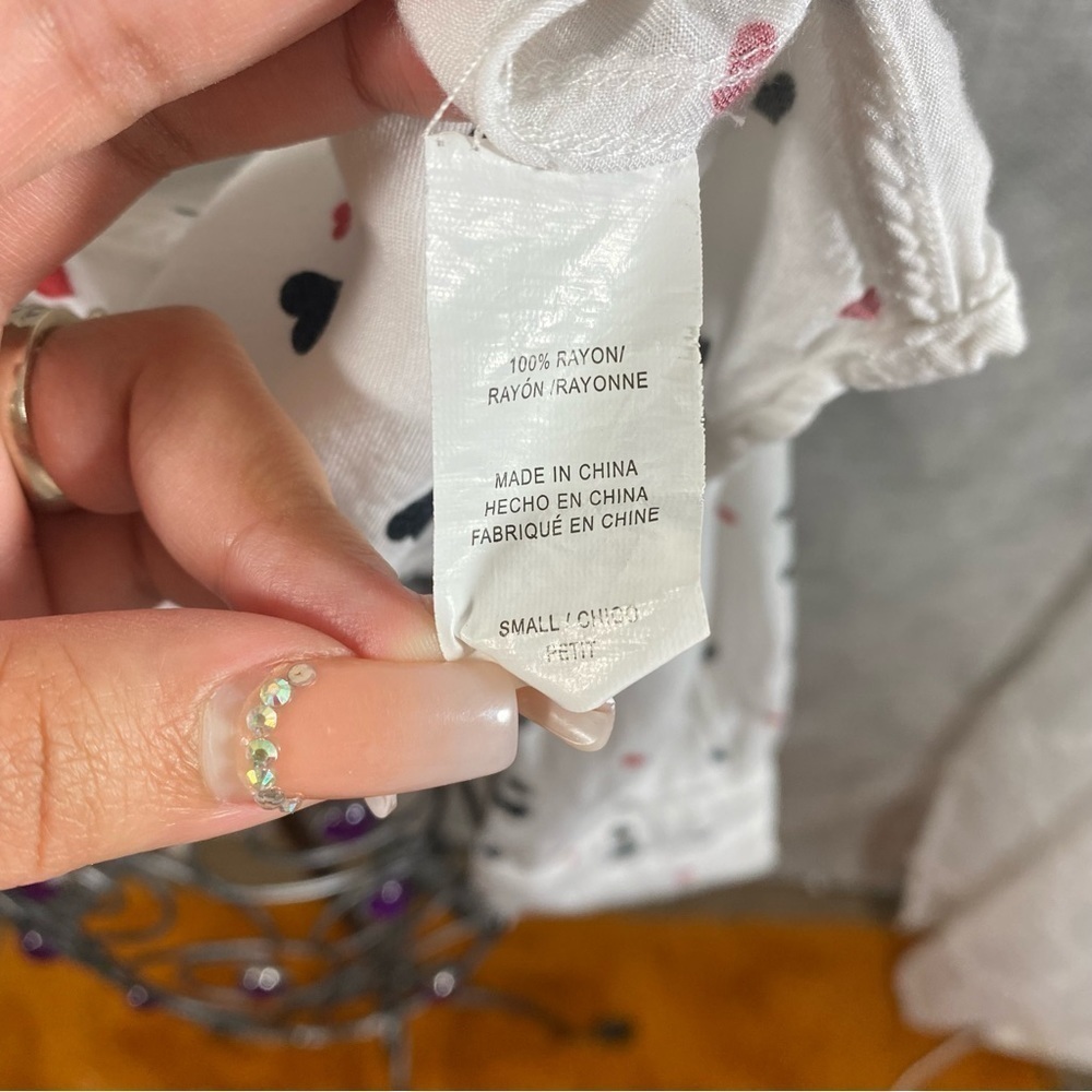 Rails Rosci Black And Red Heart Print Collared Bu… - image 6